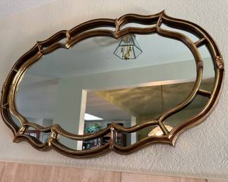 Beveled Gold Frame Mirror