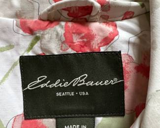 Eddie Bauer White Floral Jacket – Size Medium