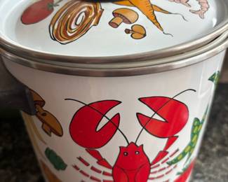 Mid Century San Ignacio Enameled Seafood Lobster Stock Pot