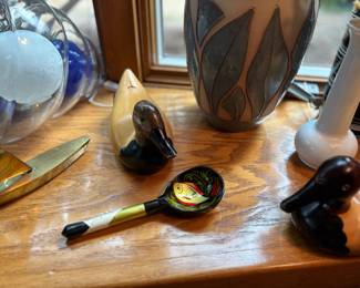 Russian Folk Hand Painted Lacquer Spoon