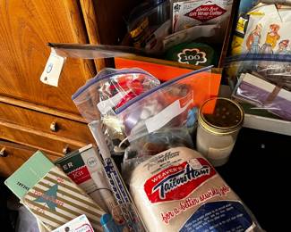 Sewing Patterns, Scissors, Aluminum Knitting Needles, Assortment of Yarn, Weaver's Tailors Ham