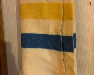 Golden Dawn Striped Wool Blanket