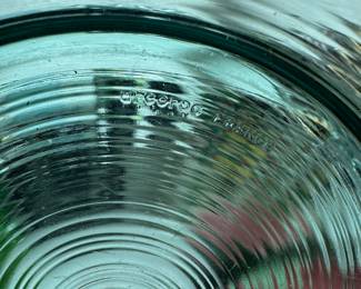 Arcoroc Turquoise Ribbed Glass Serving Bowl