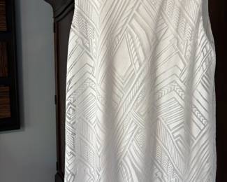 Tribal White Geometric Print Tank Top