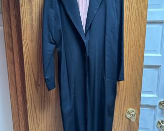 L. Bates Navy Blue Trench Coat – Size Small