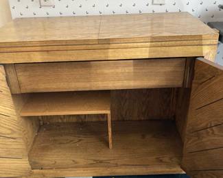 Mid Century Flip Top Bar Cabinet