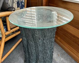 Faux Tree Trunk Side Table