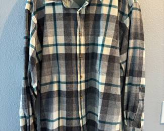 Pendleton Grey, White and Green Flannel