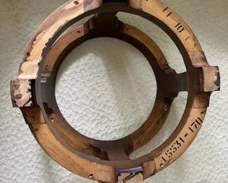 Thomasville Walnut Round Glass Top Coffee Table