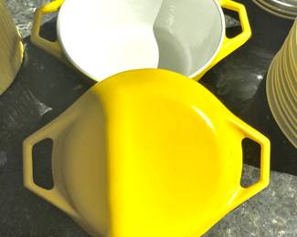 Copco Denmark 1.25 Quart Yellow Cast Iron Enamel Dutch Oven