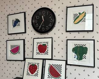 Framed Vegetable and Fruit Prints by Carolyn Oltman