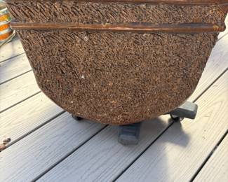 Textured Brown Square Ceramic Planter