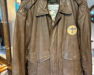 1990s Reed Brown Leather Bomber Jacket with Boeing Patch – Size R42