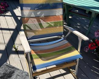 Colorful Striped Beach/Patio Chair