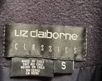 Liz Claiborne Navy Blue Double Breasted Coat – Size Small