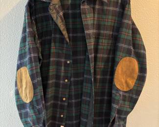 Pendleton Green & Blue Flannel with Elbow Patches