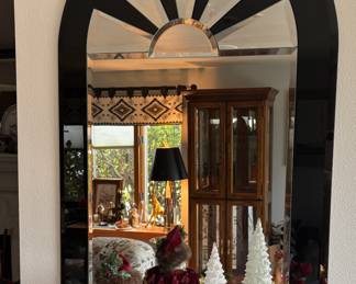 Art Deco Style Black Mirrored Arch Wall Mirror