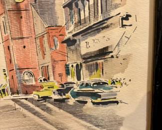 Framed Watercolor "Old South Meeting House - Boston" by John Haymson