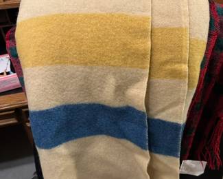 Golden Dawn Striped Wool Blanket