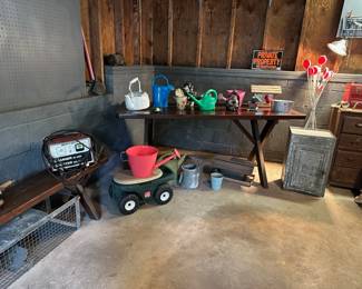 Picnic Table w/ 2 Benches, Watering Cans, Have A Heart Trap