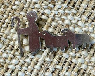 James Avery sterling Shepherd with Sheep Brooch
