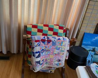 Quilts and rack