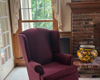 PAIR OF WING BACK CHAIRS