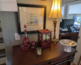 Lamp (one of two), Bowel, Nautical Pictures (one of two).