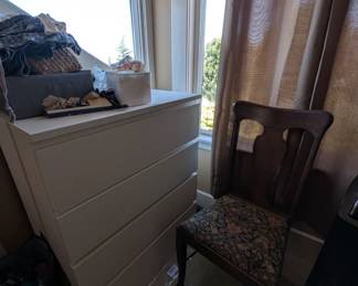 IKEA MALM dresser (1 of 2). Like new condition. Oak chair.
