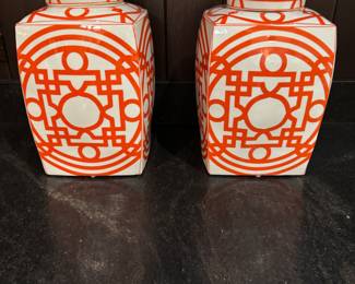 Pair jars 15"h x 8.25" square