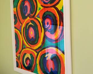 Framed geometric print 34"h x 27.75"w framed