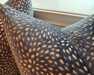 Pair cut velvet pillows 19"square