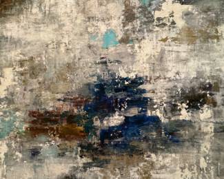 Abstract embellished giclee on canvas 42"h x 55.5"w