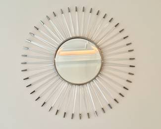 Acrylic & nickel starburst mirror 34" diameter