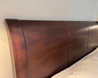 King bed with leather headboard