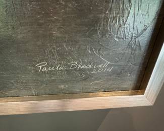 Framed artwork by Paula Blackwell 51"h x 52"w