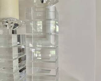 Tizo Illusion pillar candleholders 11"h & 14"h x 4" square