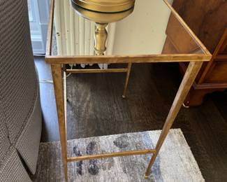 Pr. mirrored side tables 24"h x 14"w x 29"d