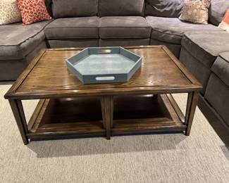 Two-tier coffee table 17"h x 48"w x 32"d
