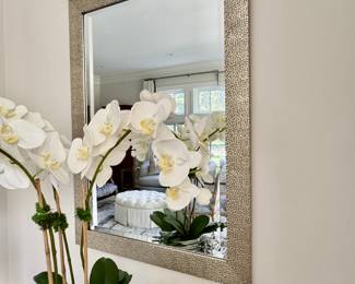 Pr. silver faux shagreen mirrors 41"h x 29"w