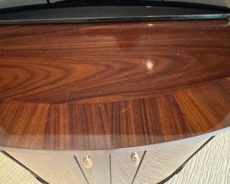 Baker demilune cabinet 35"h x 22"d x 47"w