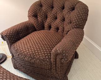 Charles Stewart lounge chair & ottoman chair: 32"h x 35"w x 36"d ottoman: 18"h x 27.5"w x 20"d