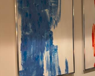 3 Framed abstracts 62"h x 42"w each