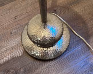 Silver hammered finish floor lamp 64"h