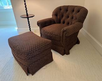 Charles Stewart lounge chair & ottoman chair: 32"h x 35"w x 36"d ottoman: 18"h x 27.5"w x 20"d