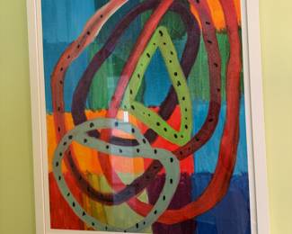 Framed geometric print 34"h x 27.75"w framed