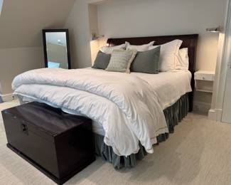 King bed with leather headboard