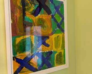 Framed abstract print 34"h x 27.75"w