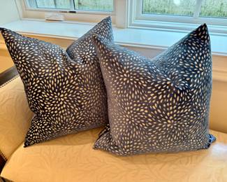 Pair cut velvet pillows 19"square