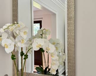 Pr. silver faux shagreen mirrors 41"h x 29"w